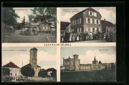 AK Isenheim i. O.-Els., Gasthaus zum Apfel, Fabrik Gast