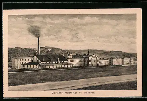 AK Meierhöfen bei Karlsbad, Kristallglasfabriken AG Ludwig Moser & Söhne und Meyr`s Neffe