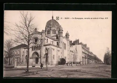 AK Dijon, La Synagogue ouverte au culte 1879