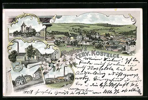 Lithographie Cerveny Kostelec, Jakubský kostel, Továrna Justova, Horni ulice