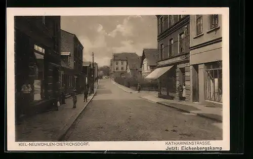 AK Kiel-Neumühlen-Dietrichsdorf, Katharinenstrasse jetzt Eichenbergskamp mit Geschäft