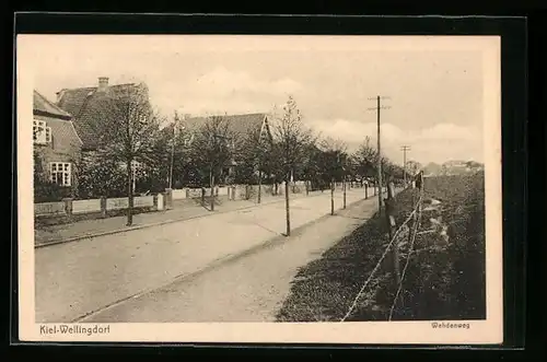 AK Kiel-Wellingdorf, Strasse Wehdenweg mit Bäumen