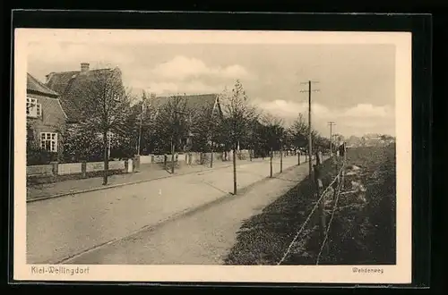 AK Kiel-Wellingdorf, Strasse Wehdenweg mit Bäumen