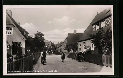 AK Rheinhausen, Kruppsche Kolonie, Andreasstrasse mit Kindern