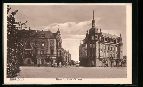 AK Saarlouis, Neue Lisdorfer Strasse mit Hotel Kaiserhof