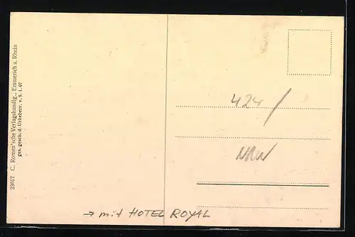 AK Emmerich a. Rhein, Hotel Royal an der Bahnhofsallee