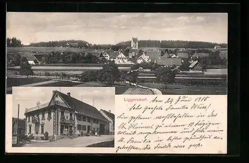 AK Liggersdorf, Totalansicht, Haus Joh. Fischer