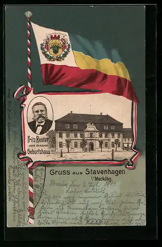 AK Stavenhagen i. Meckl., Geburtshaus von Fritz Reuter