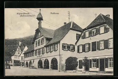 AK Alpirsbach / Schwarzwald, Strassenpartie am Rathaus