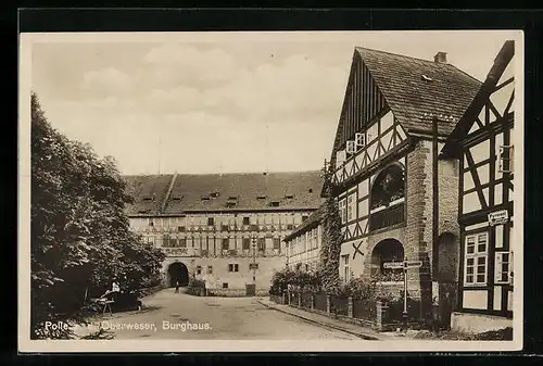 AK Polle / Oberweser, Blick zum Burghaus