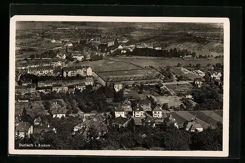 AK Durlach i. Baden, Fliegeraufnahme des Ortes