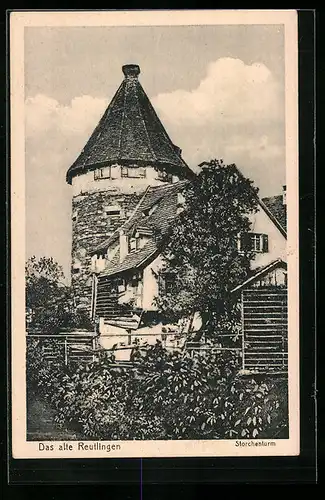 AK Reutlingen, Der Storchenturm aus dem alten Reutlingen