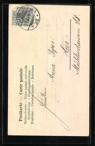 AK Jahreszahl 1905 mit Kleeblättern