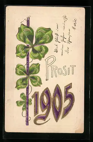 AK Jahreszahl 1905 mit Kleeblättern