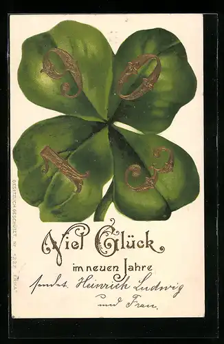 AK Kleeblatt mit Jahreszahl 1903 zum Neujahr