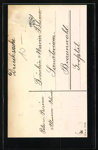 AK Junge mit Blumentopf zu Neujahr