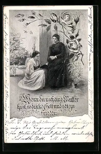 AK Wenn du noch eine Mutter hast, so danke Gott und sei zu frieden, Muttertag