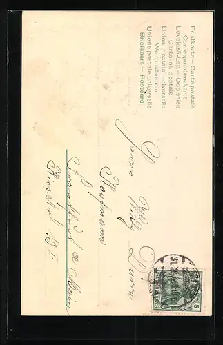 AK Jahreszahl 1908 mit Vergissmeinnicht