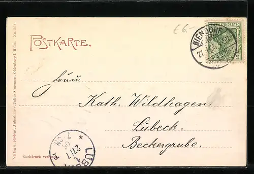 AK Ostseebad Niendorf, Strandpartie mit Segelboot