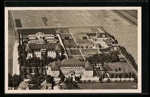 AK München-Nymphenburg, Krankenhaus vom Dritten Orden vom Flugzeug aus gesehen
