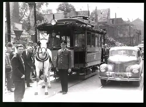 Fotografie unbekannter Fotograf, Ansicht Köln, Pferdebahn der KVB, Museumsbahn Richtung Gereonsdriesch