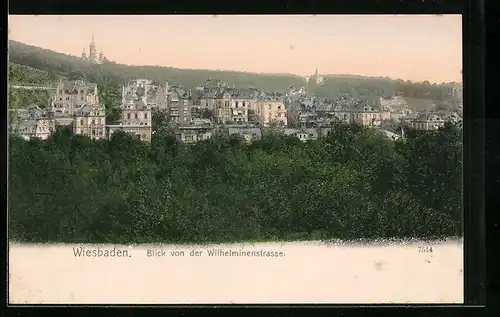 AK Wiesbaden, Blick von der Wilhelminenstrasse