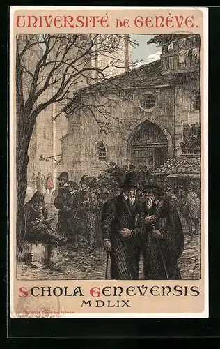 AK Genf, Universität, Studentische Szene im Hof