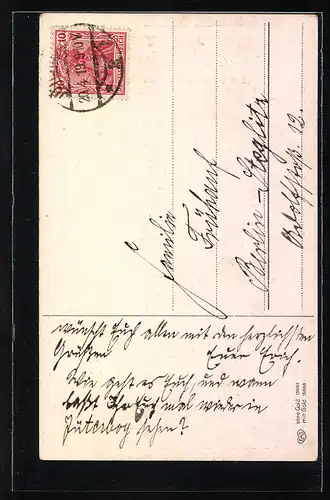 AK Osterhase mit Küken und Ostereiern