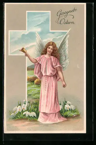AK Osterengel läutet die Glocke