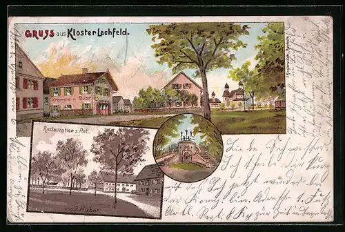 AK Kloster Lechfeld, Gasthaus zur Post, Krämerei von Butzer