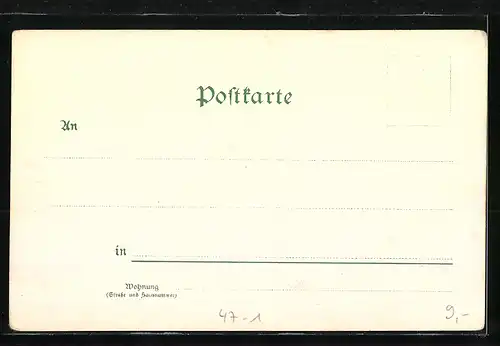 Lithographie Student mit Couleur und Studentenmütze, Bierkrug und Trinkhorn