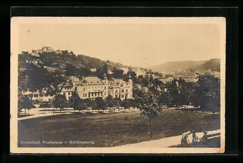 AK Kronstadt, Postwiese, Schlossberg