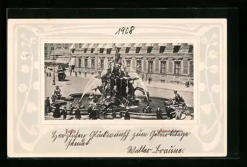 AK Berlin, Blick auf den imposanten Schlossbrunnen