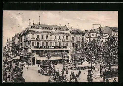AK Berlin, Victoria Cafe, Unter den Linden, Ecke Friedrichstrasse