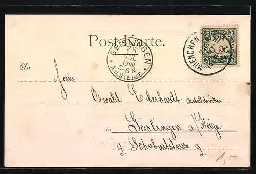 AK München, Panorama mit Blick zur Frauenkirche