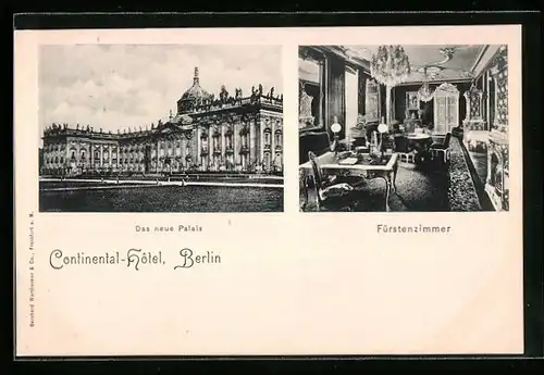 AK Berlin, Continental-Hotel, Das neue Palais, Fürstenzimmer, Neustädtische Kirchstrasse