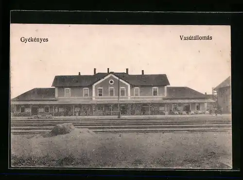 AK Gyékényes, Vasútállomás, Bahnhof