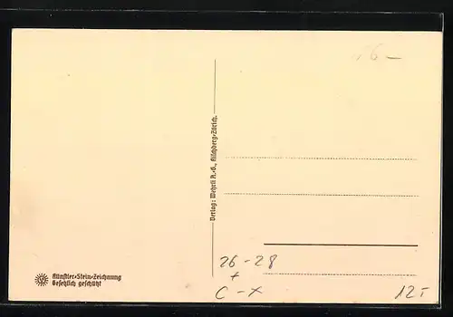 Steindruck-AK Zürich, Die Schipfe