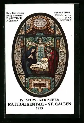 AK St. Gallen, IV. Schweizerischer Katholikentag 1913, Glasmalerei