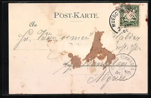AK München, Teilansicht aus der Vogelschau