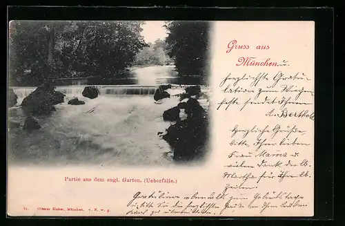 AK München, Englischer Garten, Ueberfälle