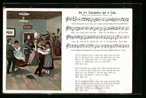 Lied-AK Hilmar Mückenberger: Un d`r Tanzbud`n hot a Loch