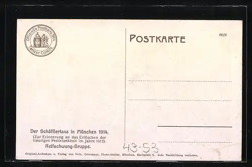 AK München, Schäfflertanz 1914, Eine Reifschwung-Gruppe