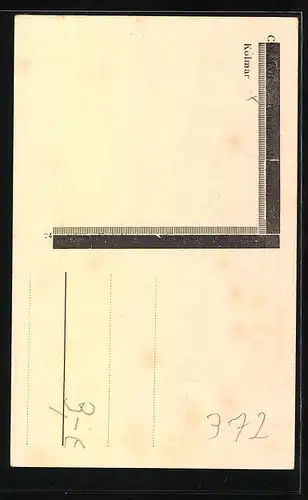 AK Kolmar, Strassenpartie mit Fachwerkhäusern