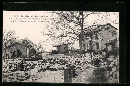 AK Aspach, Les ruines de la gare