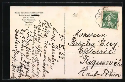 AK Riquewihr-Baerenhutte, Restaurant Gantz