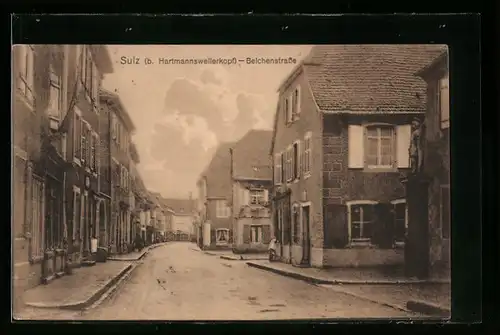 AK Sulz b. Hartmannsweilerkopf, Belchenstrasse mit Passanten