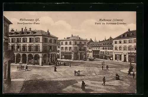 AK Mulhouse /Alsace, Place du Nouveau-Quartier