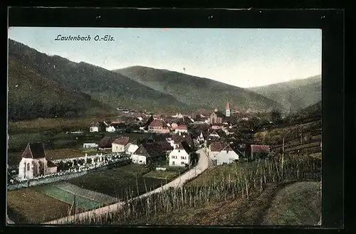 AK Lautenbach, Totalansicht mit Gebirge