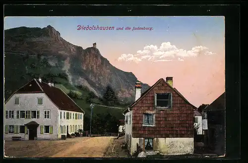AK Diedolshausen, Ortspartie mit Judenburg